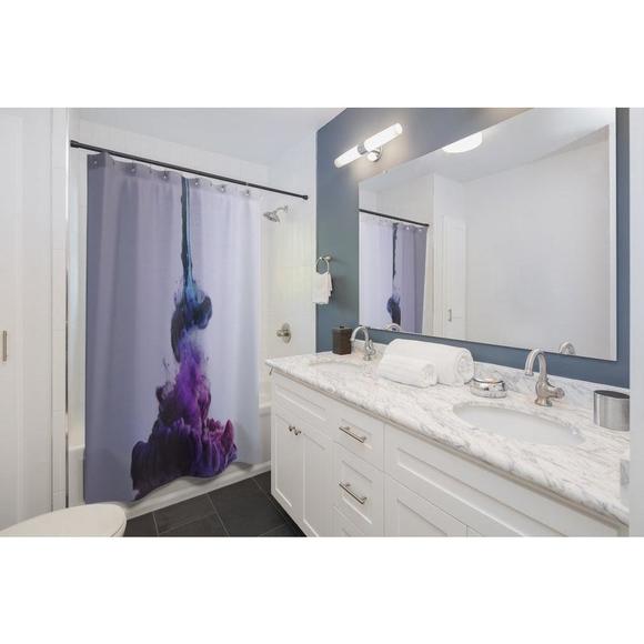 Colorful Ink Explosion Stylish Design 71" x 74" Elegant Waterproof Shower Curtai - Picture 3 of 3